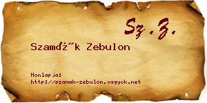 Szamák Zebulon névjegykártya